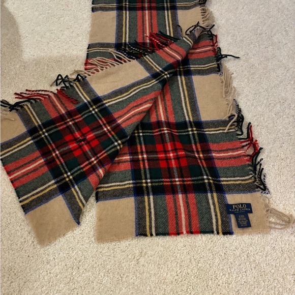 Polo Ralph Lauren plaid scarf with fringe - Picture 2 of 6